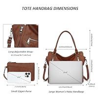 TANTOMI Hobo Bag for Women Large Crossbody Purse and Handbags Multiple Pockets with Adjustable Shoulder Strap-Brown — image 7