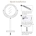 Cheftick Double Sided 1X & 10X Magnifying Makeup Mirror, Tabletop Magnified Vanity Mirror with 360 Degree Swivel for Bathroom or Bedroom, Transparent