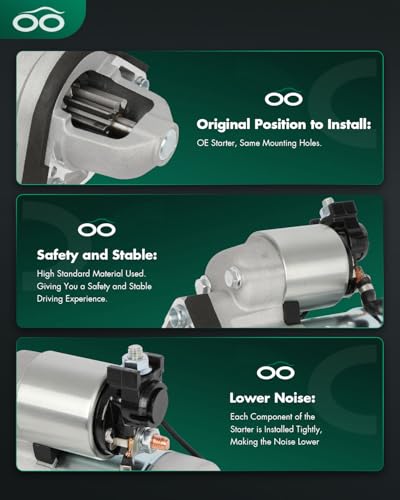 Image of SCITOO Starter Motor fit for INFINITI for EX37 3.7L 2013,for INFINITI for FX37 3.7L 2013,for INFINITI for G25 2.5L 2011-2012 Replacement Starter 17934