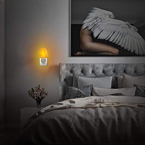 Maymii·home Salt Night Light,Pink Himalayan Salt Lamp,Mini Carved Salt Crystal Night Light Wall Light With 3 Bulbs,Wall Plug,Bedroom Decoration And Lighting，Wall Lamp, Night Light. #TOP5