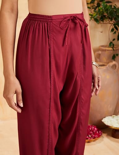 Image of Amazon Brand - Myx Women Relaxed Rayon Dhoti Pants (Available in Plus Sizes)