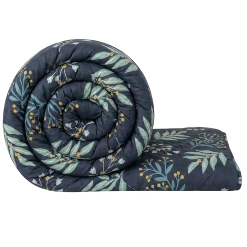 Image of Mafatlal 120 GSM Luxurious All Season Reversible Comforter, Lightweight Microfiber Fill, Single Size 90X60 Inches, Twin Bed AC Blanket, Rich Black
