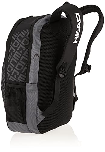 HEAD Mochila Core Tennis – 2 bolsa de transporte para raquete com alças acolchoadas, preto/cinza