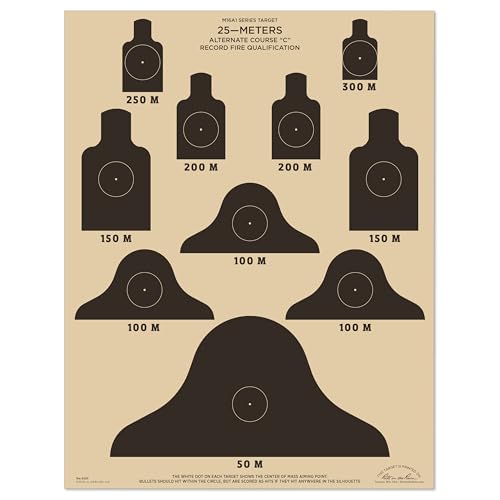 Rite in the Rain Weatherproof 25m Alt C Qualification Targets, M16A1, 17