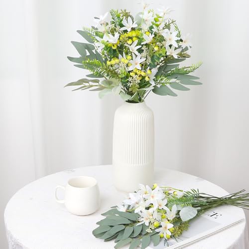 Weldomcor 70 Pcs Mixed Artificial Leaves, 8 Kinds Artificial Greenery Stems Leaves and Faux Flowers - Image 4