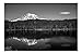 Pacific Northwest Photography Print (Not Framed) Black and White Picture of Mount Rainier at Reflection Lake in Washington Cascade Range Wall Art Nature Decor (4' x 6')