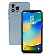 I14pro Max Smartphone, Blauer 6,1-Zoll-Ultra-HD-Bildschirm, 4 GB RAM, 32 GB ROM, Mobiltelefon, Vorne 8 MP, Hinten 16 MP, 6800-mAh-Akku, Gesichtserkennung, 3G-Dual-Sim-Handy für Android 11(EU-Stecker)