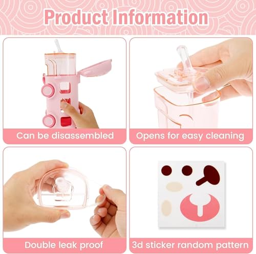 Image of ABS Bus Water Bottle For Kids With Strap, Sipper, & Straw|Leakproof, Bpa Free With Sipper and Lock, 500 Ml| Car Water Bottle For Kids|Cute Bus Shaped Water Bottle For Kids (PINK)