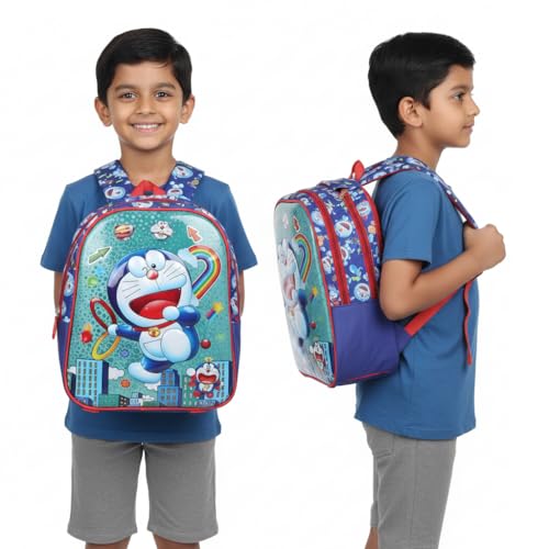 Image of Stylbase 15 Inch 3D Cartoon School Bag for Boys & Girls | Waterproof Lightweight Polyester Kids Backpack with Bottle Pocket | Ideal School Bags for Kids Nursery, LKGClass (3-5 Years)