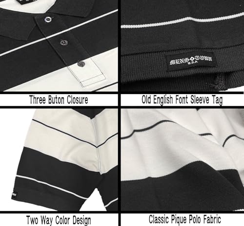 Weiv Polo para hombre de algodón mezclado con manga corta y botones miniatura 4
