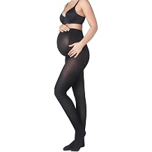 PENTI Maternity Tights 100 Den Cotton Blend | Ultra-Opaque Pregnancy Pantyhose | Supportive Cotton Nylon Spandex Leggings for Pregnant Women | XLarge