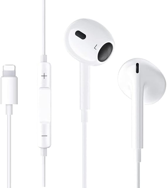 Lightning Headphones[Apple MFi Certified]Apple earphones Wired iPhone Headphones In-Ear Earbuds(Built-in Microphone & Volume Control) Compatible with iPhone 11/13/13ProMax/SE/12/12 Mini/14/XR/8/7/XS