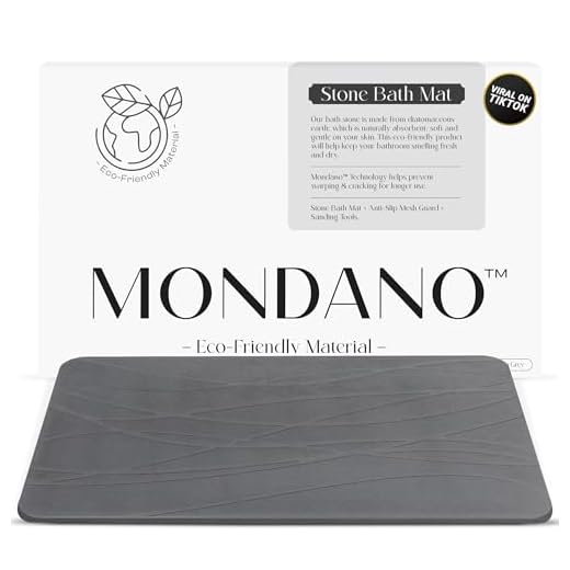 Mondano Stone Bath Mat, Diatomaceous Earth Bath Mat Stone - Non-Slip Stone Bath Mats for Bathroom, Fast-Drying Stone Bath Mat, Ultra-Absorbent Diatomaceous Earth Bath Stone Mat, Stone Shower Mat