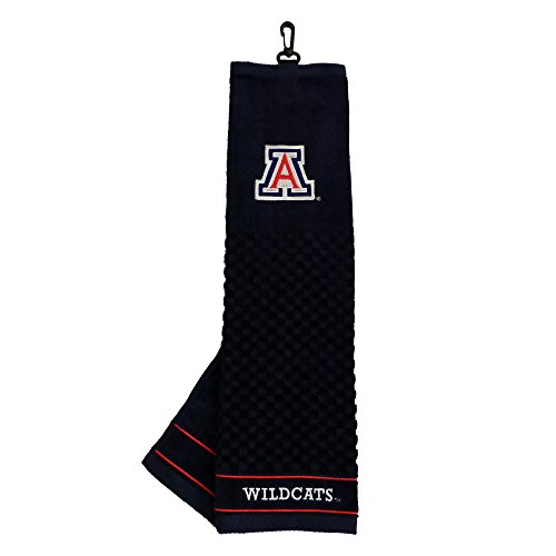 Image of Team Golf NCAA Arizona Wildcats Embroidered Golf Towel Embroidered Golf Towel, Checkered Scrubber Design, Embroidered Logo