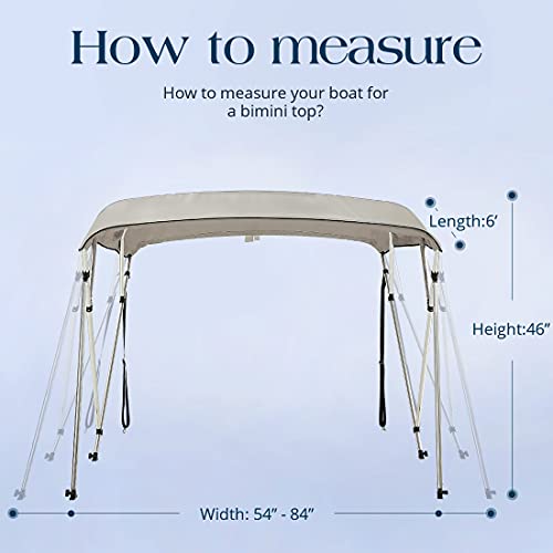 image for KING BIRD 3-4 Bow Bimini Boat Top Cover Sun Shade Boat Canopy Waterpro