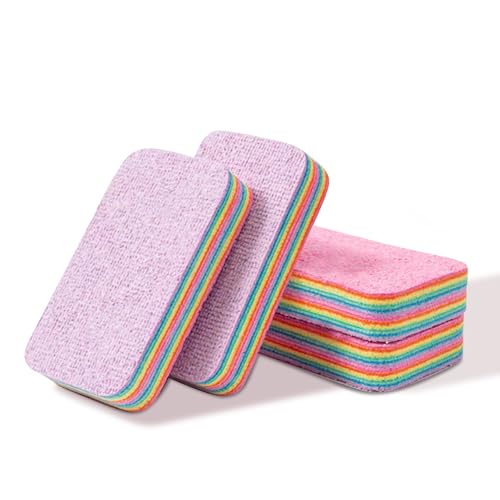 FORITRUE 4 Pack Damp Clean Duster Sponge, PVA Microfiber Cleaning Cloths Extraordinary Liquid Absorption Ability Sponge Block,12 Layers Reusable Tearable Rags, for Kitchen,Home Daily,Mirrors
