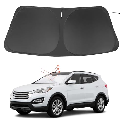 Image of Windshield Sun Shade Custom Fit for 2013-2018 Hyundai Santa Fe Accessories Foldable Sunshade Sun Blocker Protect Car from Sun Rays & Heat Damage Keep Car Cooler