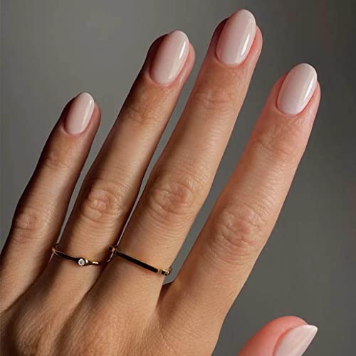 Foccna 24Pcs White Press On Nails Fake Nails Almond Glossy Short False Nail Tips Simple Artificial Finger Manicure For Women And Girls #TOP27