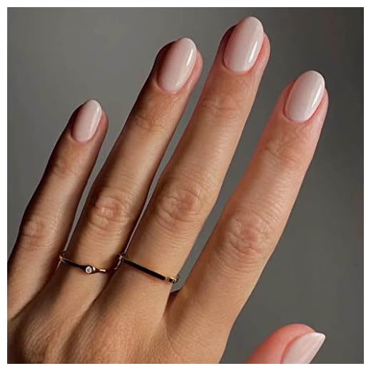 Foccna 24pcs White Press on Nails Fake Nails Almond Glossy Short False Nail Tips Simple Artificial Finger Manicure for Women and Girls