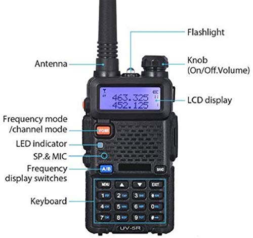 BAOFENG UV-5R 8W Dual Band VHF/UHF Two Way Radio Set 136-174/400-480Mhz Long Communication Range Walkie Talkie