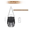 AdiStylinno Fransen-Umhängetasche für Damen, Vintage, Wildleder, Quaste, Crossboy-Tasche mit Reißverschluss, Retro, halbrund, Hobo-Tasche für Shopping, Reisen, Schwarz , 24 x 5 x 23 cm / 9.5 x 2 x 9 #3