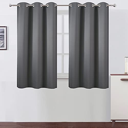 Image of LEMOMO Grey Thermal Blackout Curtains /38 x 54 Inch /Set of 2 Panels Room Darkening Curtains for Bedroom