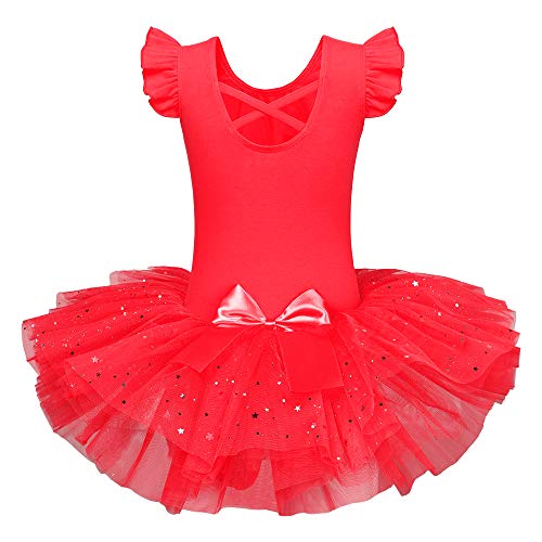 BAOHULU Meia-calça de balé infantil/criança pequena, Diamante vermelho, 3-4 Anos