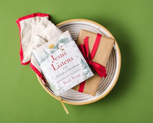 Image of Jesus Listens--for Advent and Christmas, Padded Hardcover, with Full Scriptures: Prayers for the Season (A 40-Day Devotional) - The Perfect Christian Gift for the Holidays