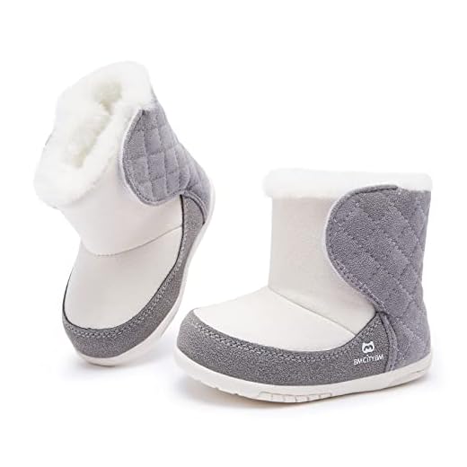BMCiTYBM Baby Boy Snow Boots Infant Girl Winter Shoes Lightweight Outdoor Warm Shoes for 6 9 12 18 24 Months Grey Size 6-12 Months Infant