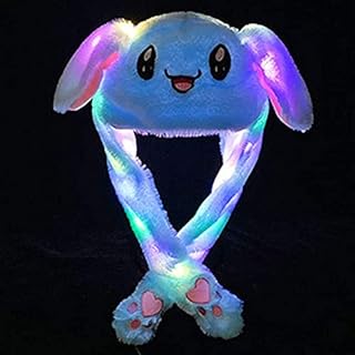 Bunny Hats - Funny Plush Bunny Ears Moving Jumping Rabbit Hats for Christmas Party Cosplay