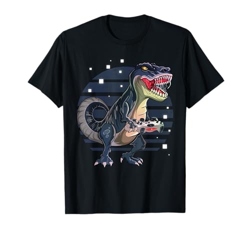 Juego divertido de T-Rex Gamer T Rex, videojuego lindo para niños Camiseta