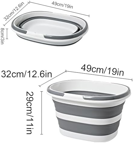 Portable Collapsible Laundry Basket with Handles - Space-Saving Plastic Hamper for Dirty Clothes - Ideal for Bedroom, Bathroom, College - Medium Gray Storage Solution