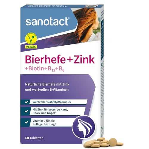 sanotact Bierhefe + Zink (60 Tabletten) • Für Haut, Haare & Nägel • Vitamin-Komplex mit Bierhefe, Zink, Biotin, Vitamin B12, B6 & Vitamin C • Haut & Haar Vitamine • 100{43adda4327827ce1e1b861466b6df7cbd387880c78e4fc048a3f30bff65516fd} Vegan sanotact Bierhefe + Zink (60 Tabletten) • Für Haut, Haare & Nägel • Vitamin-Komplex mit Bierhefe, Zink, Biotin, Vitamin B12, B6 & Vitamin C • Haut & Haar Vitamine • 100{43adda4327827ce1e1b861466b6df7cbd387880c78e4fc048a3f30bff65516fd} Vegan