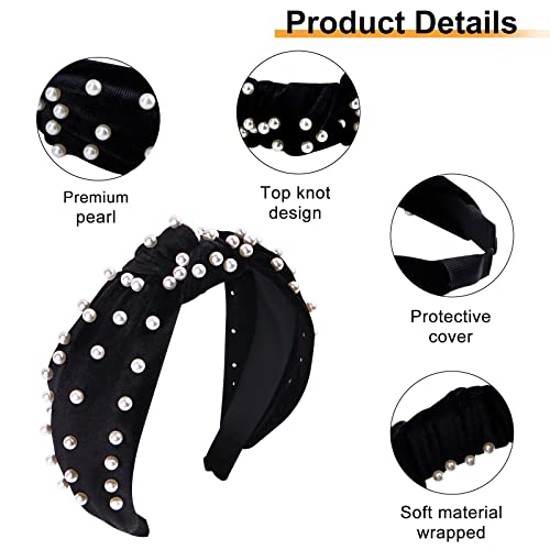 6pcs fasce larghe, HAOTIAN-X nero finta perla