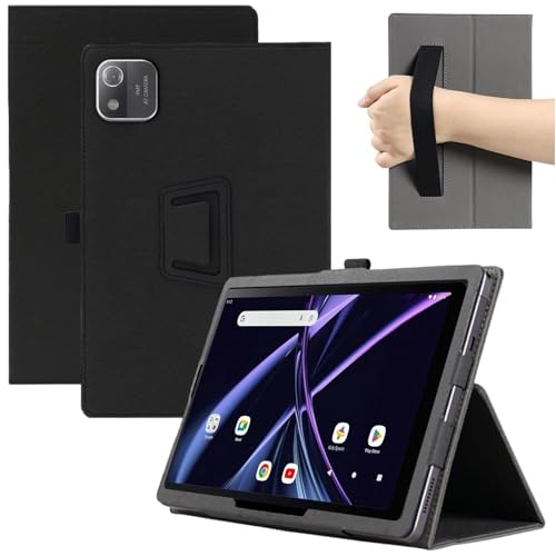 MEMELOKA Hülle für Acer Iconia Tab A8 8.7 Zoll, Superdünne & Leicht PU Leder Schutzhülle mit Handschlaufe[Klappfunktion], Schwarz