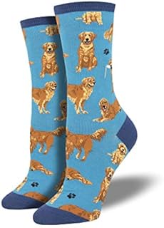 LilyRosa® Golden Retriever Socks Dog Dogs Ladies Girls Womens Blue Black Paw Paws (UK Size: 3 to 7)