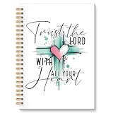 ROXMART Christian Glitter Spiral Notebook, Bible Verse Journal, Christian Gifts for Women, Trust in the Lord with All Your Heart Religious Scripture Hardcover Notebook Journal, 5.5x8.3 Inch