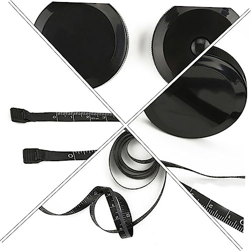 VILLCASE 3 Pecas Fita Retrátil Preta Acessórios De Teste De Comprimento Fita Métrica Corporal Fita M