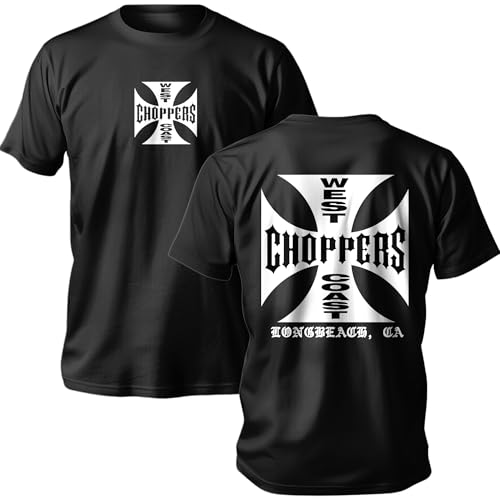 West Coast Choppers T-Shirt, Man，Shirts，Black, Iron Cross Logo
