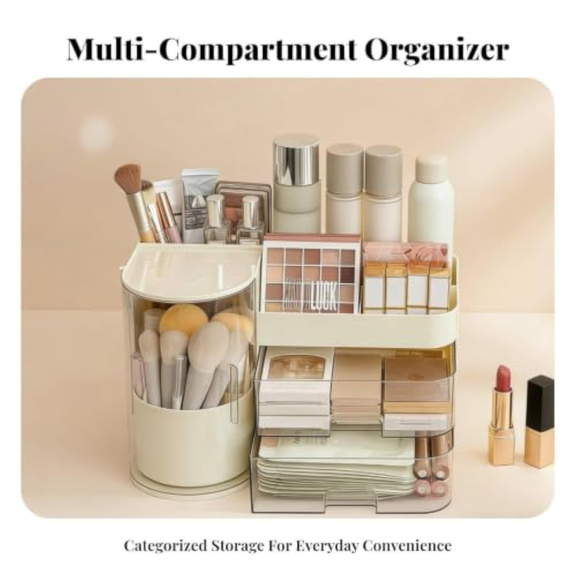 Compartmentalized Vanity Box for Makeup and Accessories