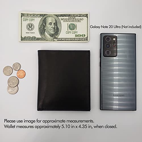 Ag Wallets Men's Rfid Genuine Leather European Bifold Wallet Hipster 2 Id Windows (Black) #TOP4