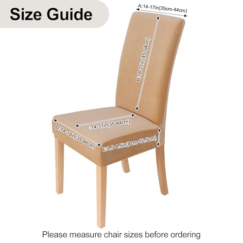 Housses de chaise en velours beige Smiry au design stretch raffiné