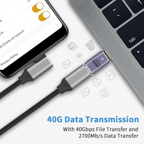 Image of ETZIN USB C Extender - 240W, 2Pack USB Type C Extension Adapter, 40Gbps Type C Male to Female Adapter USB C 3.2 PD 100W Type C Extender Support USB4 3 /4 Pack of 2
