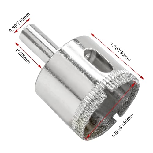 Image of Luomorgo 40mm /1 9 /16 Inch Diamond Hole Saw | Diamond Drill Bits, 1.1 Inch Cutting Depth, For Glass Ceramic Marble, For Porcelain Tile Granite, For Quartz Gemstone