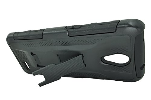 Zte Prestige Case, Heavy Duty Hybrid Rugged Shell Cover Holster With Built-In Kickstand And Belt Clip Combo For Zte Avid Plus And Zte Prestige - Includes Phone Accessories (Combo Black) #TOP3