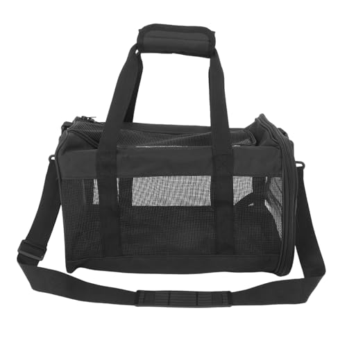 BCOATH 斜めペットバッグ 小動物がバッグを運ぶ 小動物の彫刻 犬用ケージキャリー 小さなのブローチ 小型犬用キャリー 子犬用 キャリング ネット Black