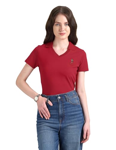 Image of U.S. Polo ASSN. Women's Cotton Regular Fit Solid Polo Shirt