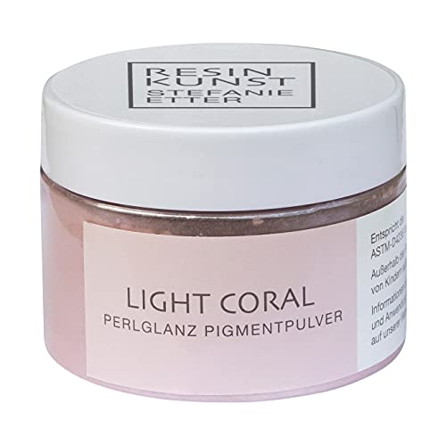 Resin Kunst Perlglanz Pigmentpulver, Light Coral, 50 g, Mica Pulver, Farbpigmente, Farbe für Kunstharz, Epoxidharzfarbe in Hellrosa
