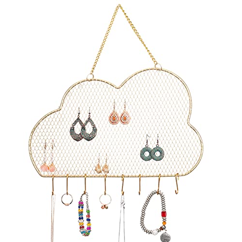Maseaxi Soporte para Pendientes montado en la Pared | Organizador de Joyas Colgante de Metal con diseño de Nubes | Expositor de Joyas para la Venta, Estante de Almacenamiento para Pulseras, Anillos Cover