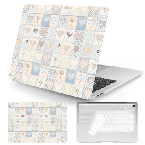 Funda MacBook Air 13 carcasa rígida transparente cuadros corazón protector teclado A2337 M1 A2179